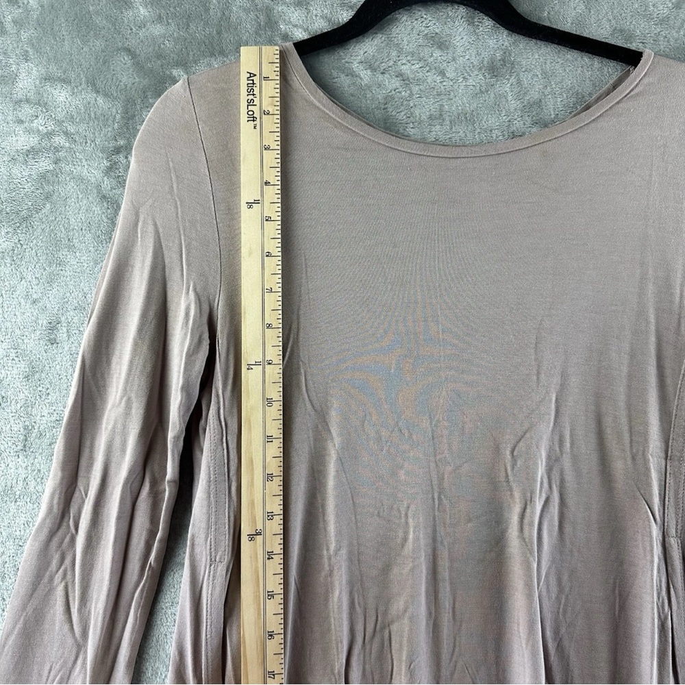 Old Navy T-Shirt Women's XS Light Mauve Pink Long Sleeve High Side Slit - Picture 6 of 8